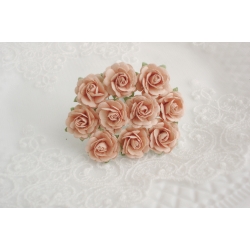 Роза открытая с волнистым краем 2см Цвет Пудрово-карамельный